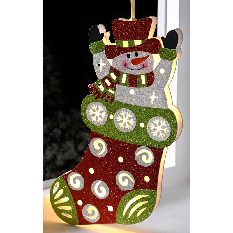 44cm Wood Lighted Hanging Figurine Ornament