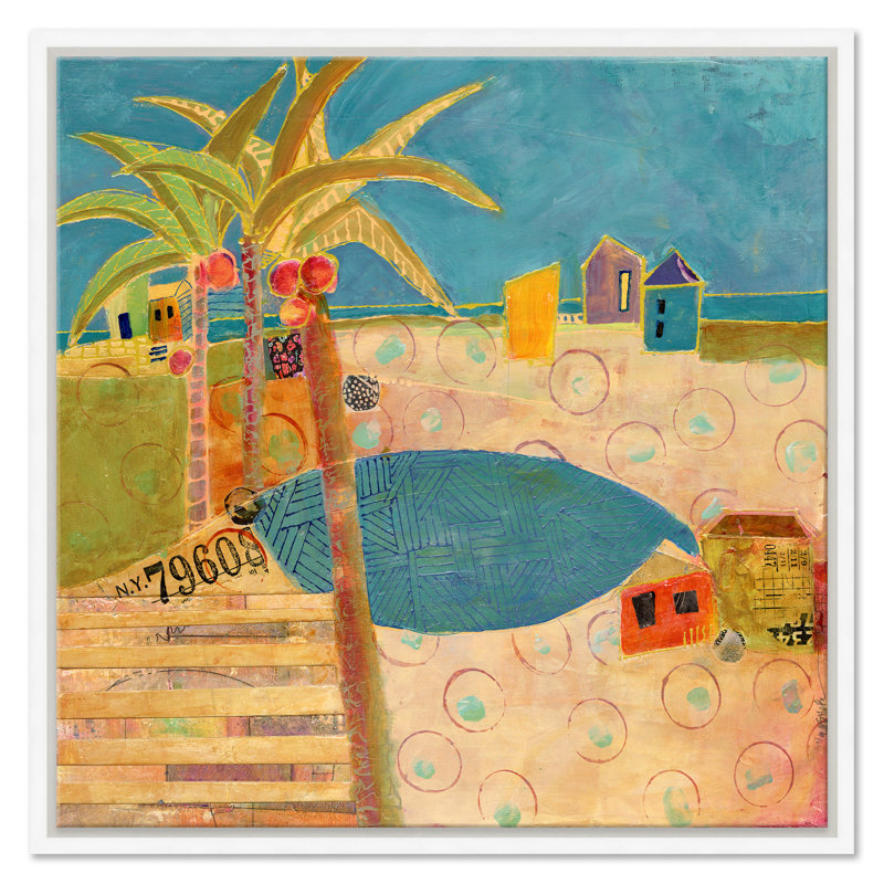 Condo with Waterview by Jill Krasner - Single Picture Frame Painting on Canvas, White