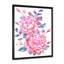 Fleurs roses rétro avec feuilles bleues - peinture sur toile-59538144-59538138