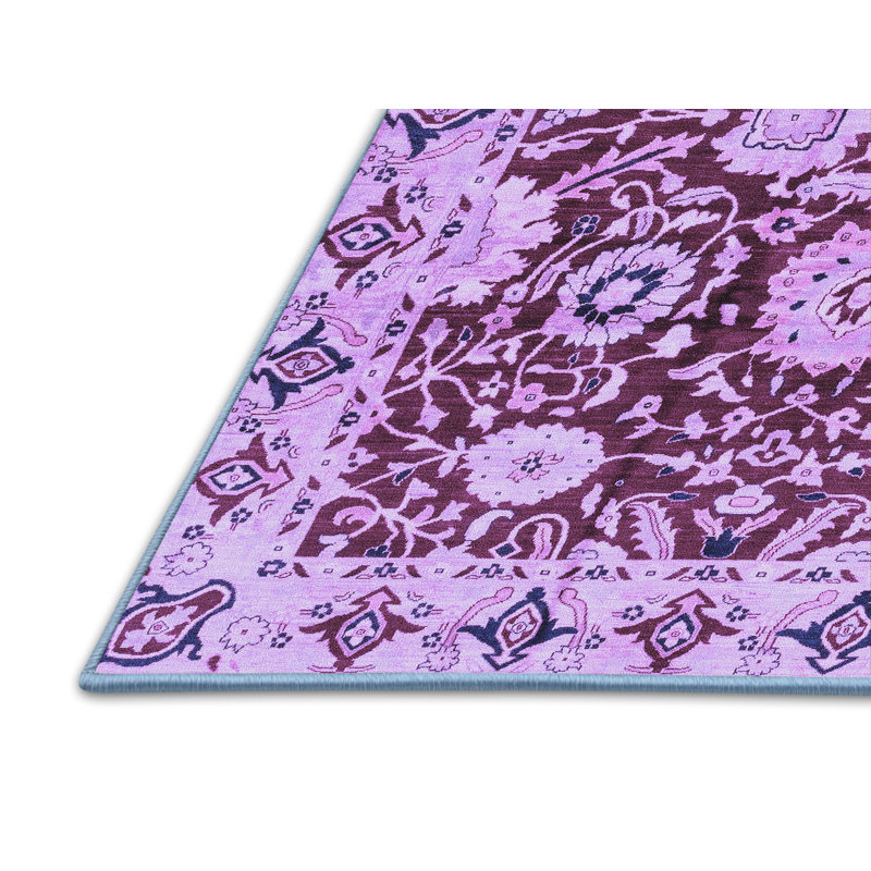Tapis de style oriental rectangulaire bleu 5 pi x 8 pi Illyas