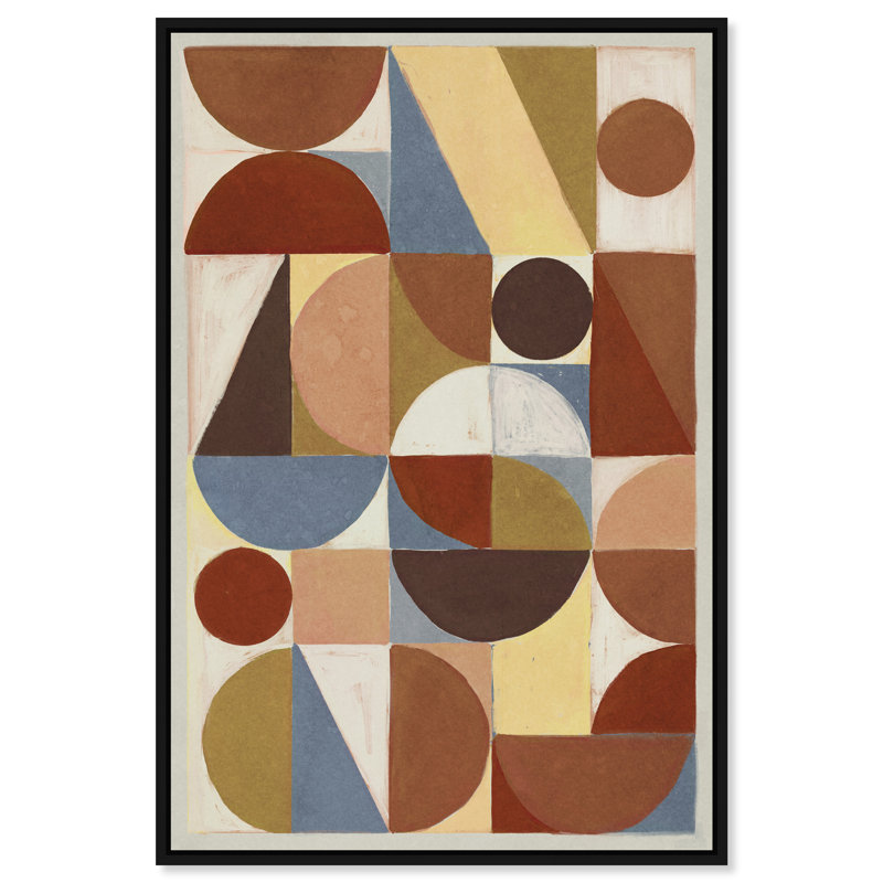 Tiles II Print by Oliver Gal, 21"H x 31"W, Black Floater Frame