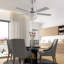 Damasio 52Inch 5 Wood Blades Luxurious Crystal Ceiling Fan Light With Remote Control