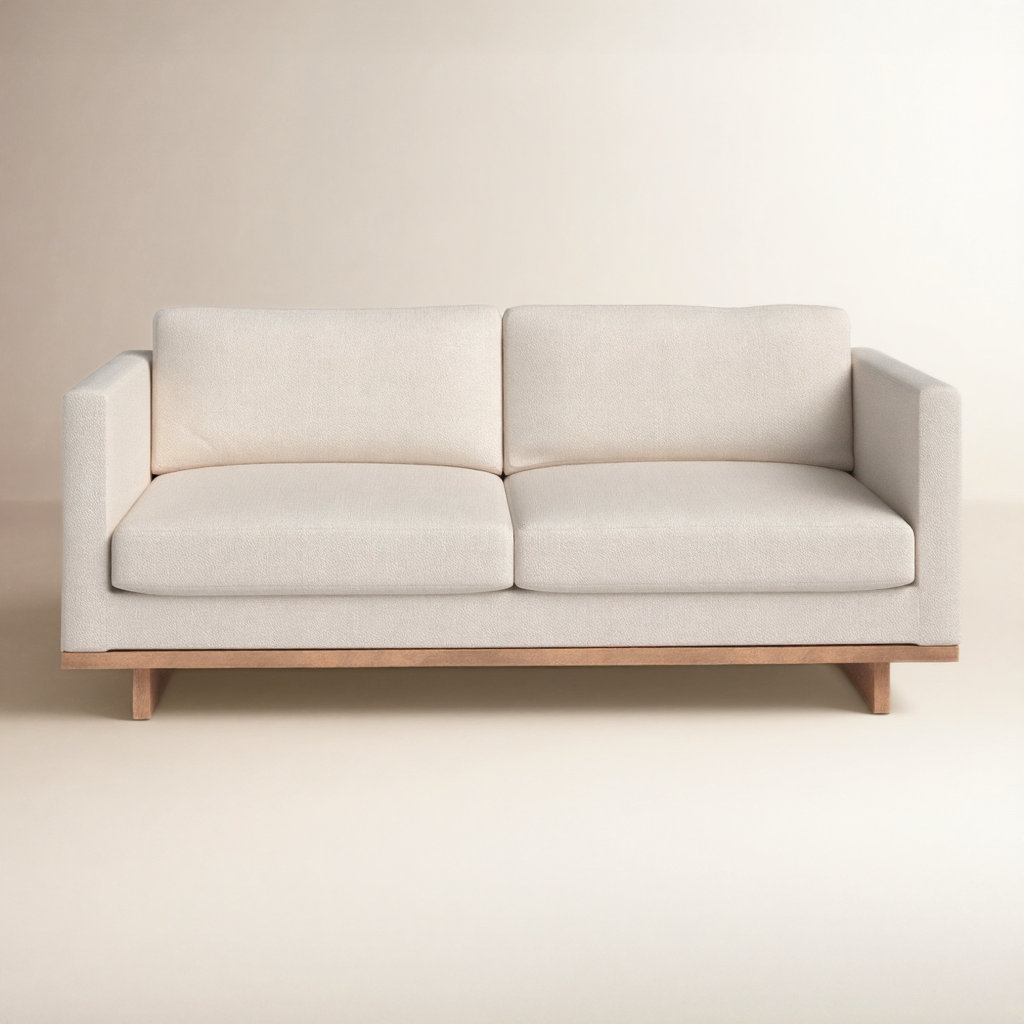 Menades 84'' Upholstered Sofa, Irving Taupe, Antique Cocoa