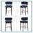 Set of 4 Bar Stools with Backs - 26 Inch Counter Height Kitchen Stools with Wood Legs, Modern Upholstered Chairs for Kitchen Island & Dining, Blue-637298261-637298283