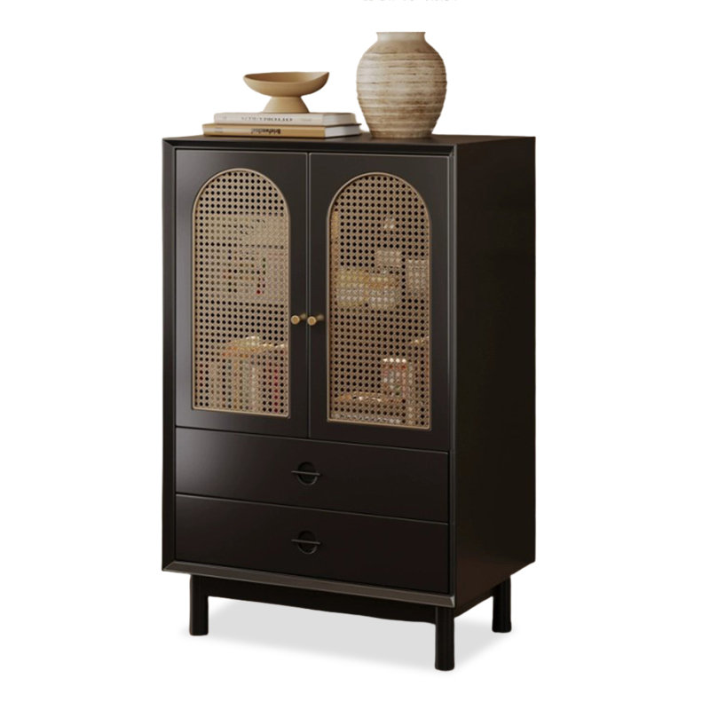 Black Solid Wood Sideboard, Black