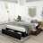 Natuna Vegan Leather Metal Platform Storage Bed-1960731969