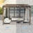 Patio Gazebo Lean to Wall Mounted Pergola with Sloping Galvanized Steel Roof-119304846-113196379