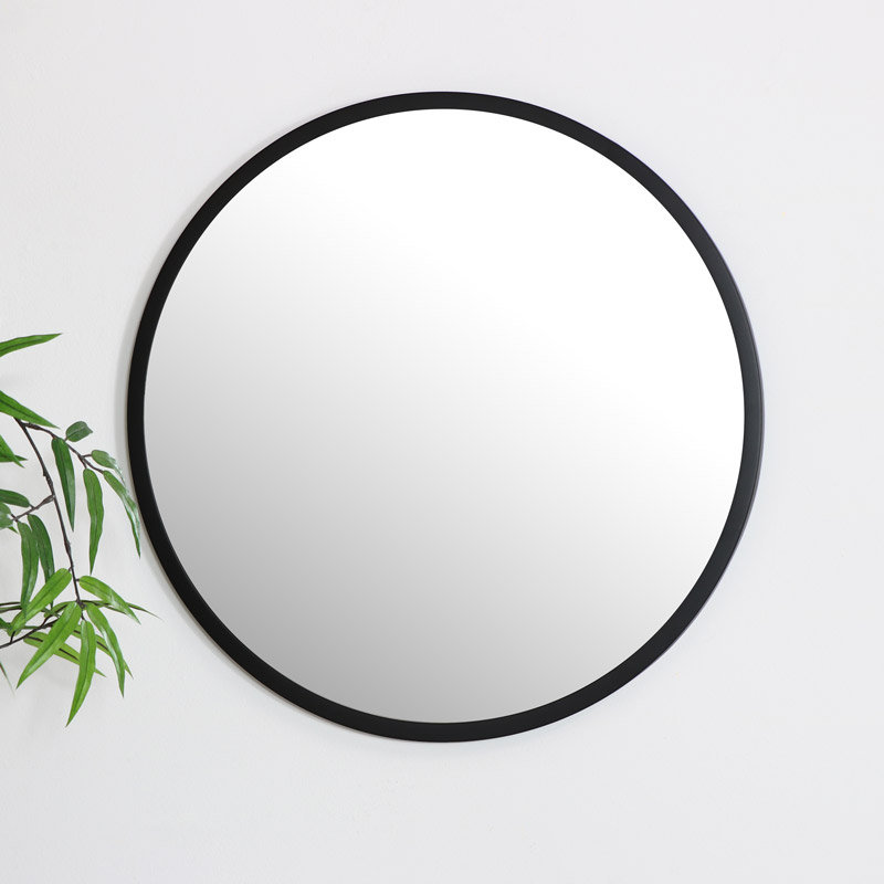Winship Metal Wall Mirror, 120cm H x 120cm W, Black