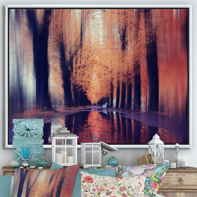 «Autumn Colored Forest Treescape II», reproduction d'art sur toile