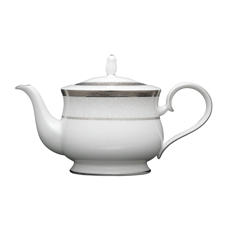 Noritake Odessa Teapot, 43 oz., Platinum