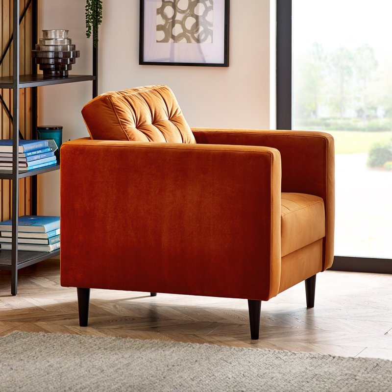 Jodi Velvet Armchair, Orange
