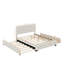 Grand lit plateforme tapissier avec lit gigogne et tiroirs-206221460