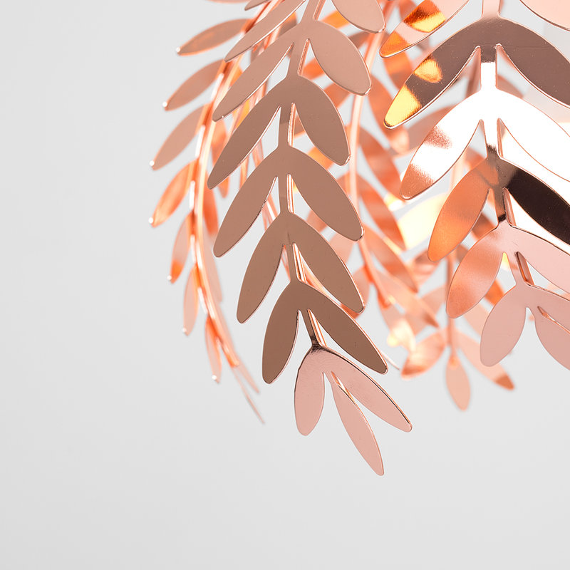 Pinnate 17cm H Metal Novelty Pendant Shade, No, Copper