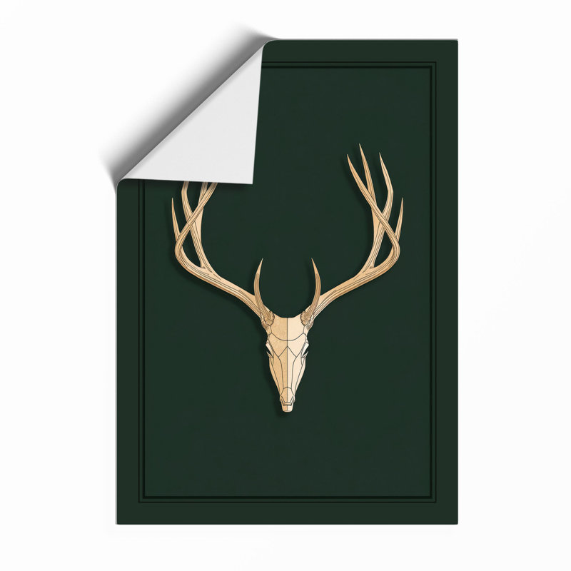 Woodland Skull Scandinavian - Framed Print, Unframed, A4 - 29.7 x 21.0 cm