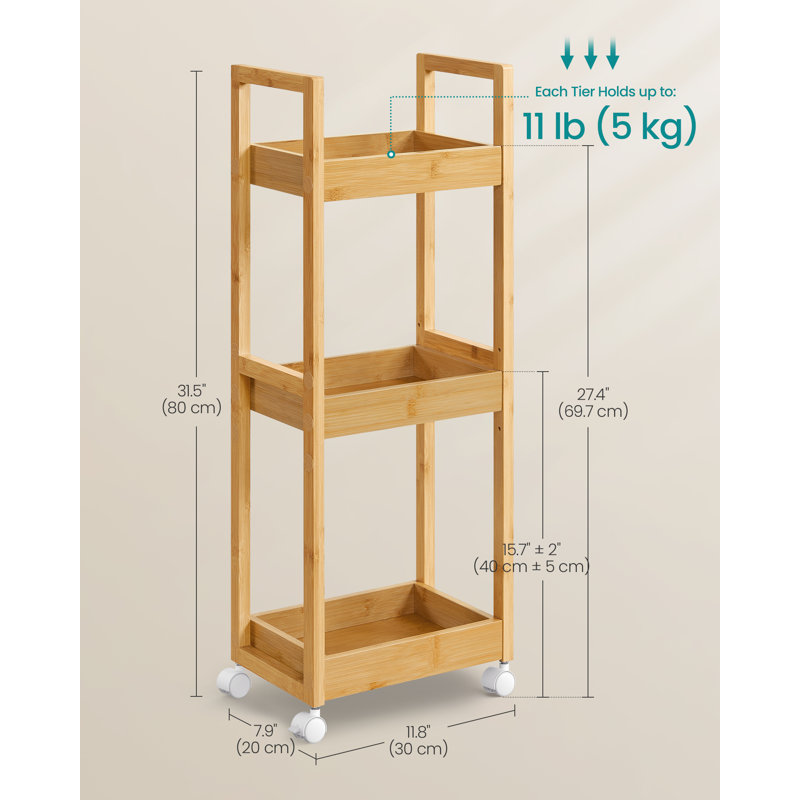 Bindy 30cm W Steel Shelving Unit, Natural