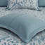 Ensemble d'édredon 8 pièces jacquard turquoise / argent très grand-117492978-117492981