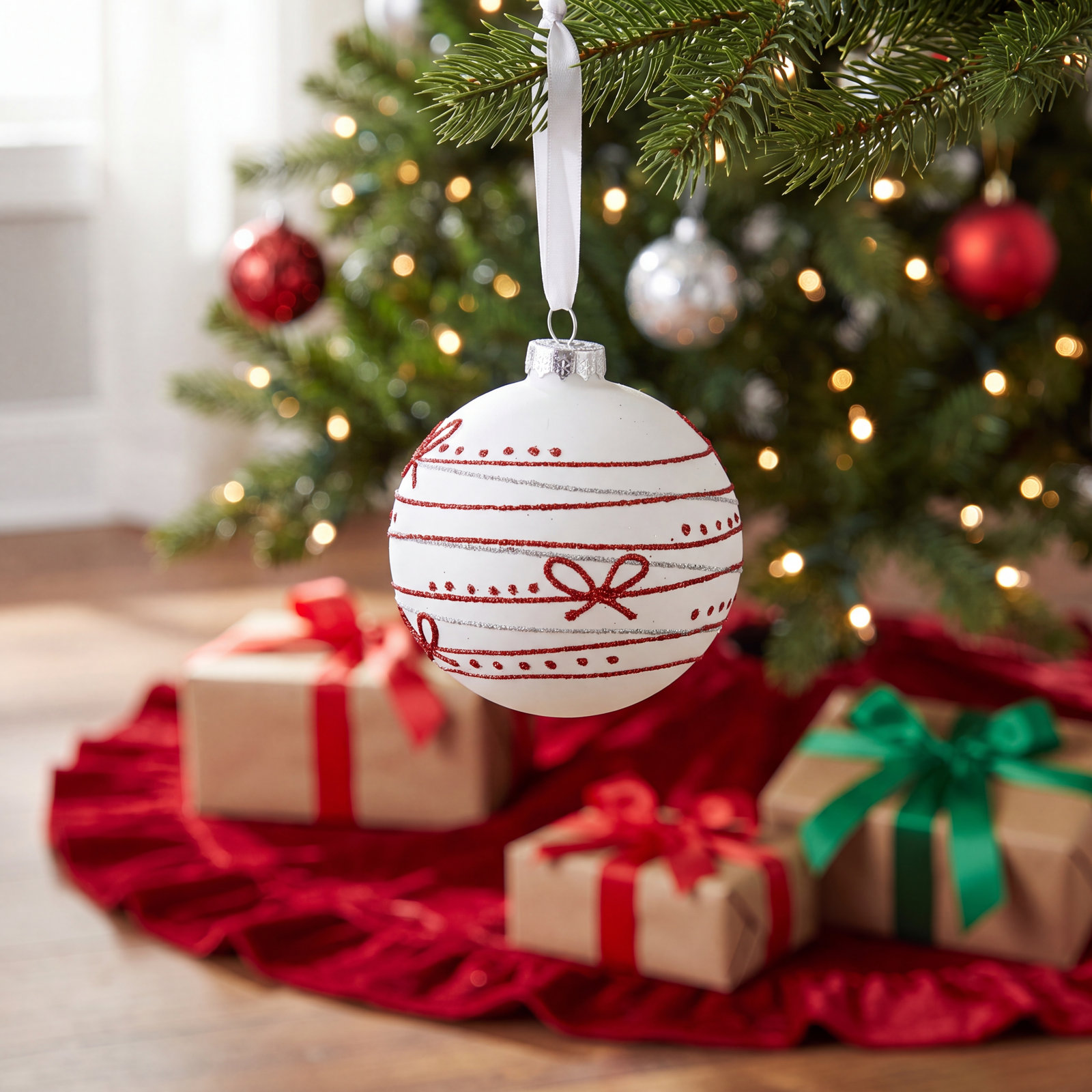 Glass Bauble, 3.25" H x 3.25" W x 3.25" D