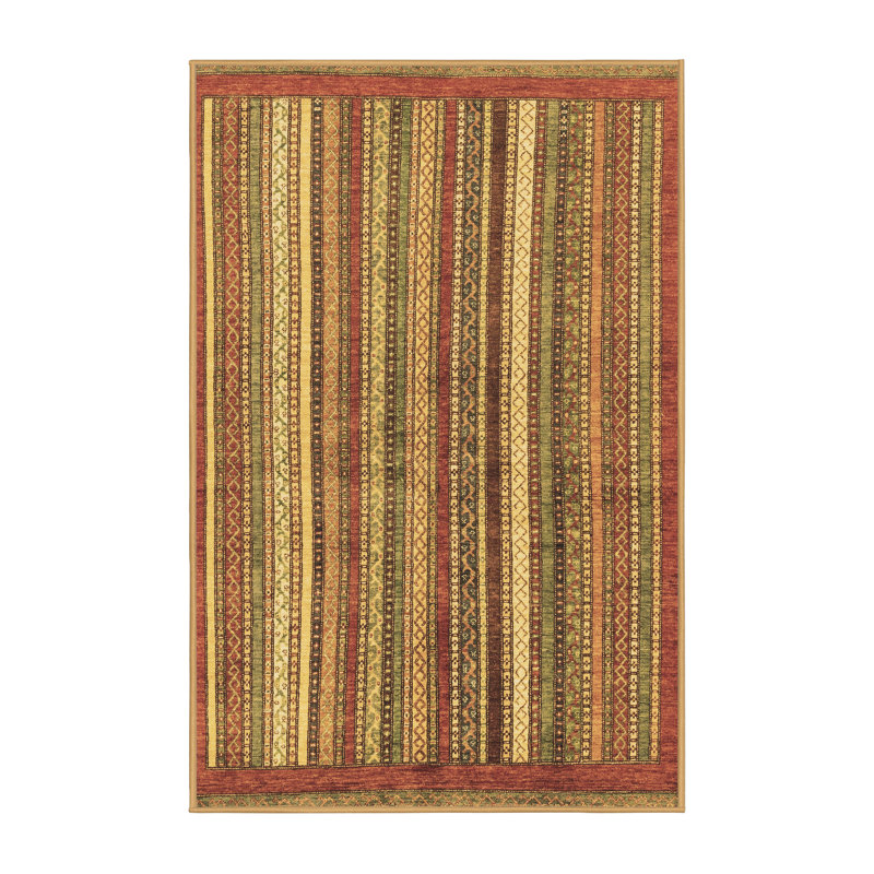 Keyshun Washable Striped Indoor Rug, Rectangle 8' x 12'