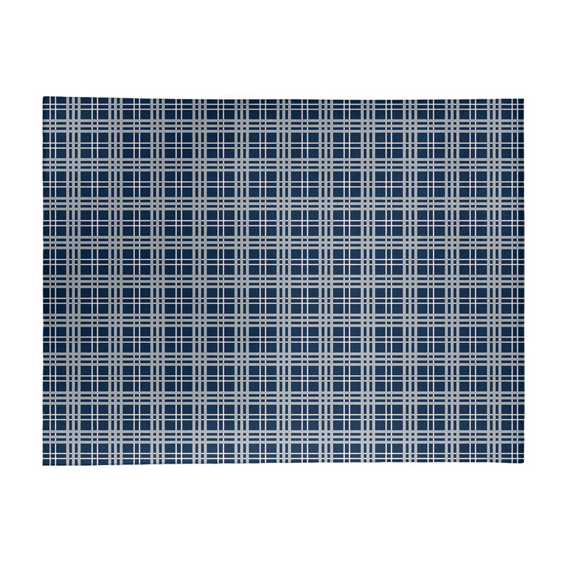 Tapis à carreaux bleu, Rectangle 9 pi x 12 pi