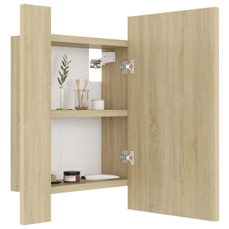 LED Bathroom Mirror Cabinet 40x12x45 cm Acrylic, Sonoma Oak