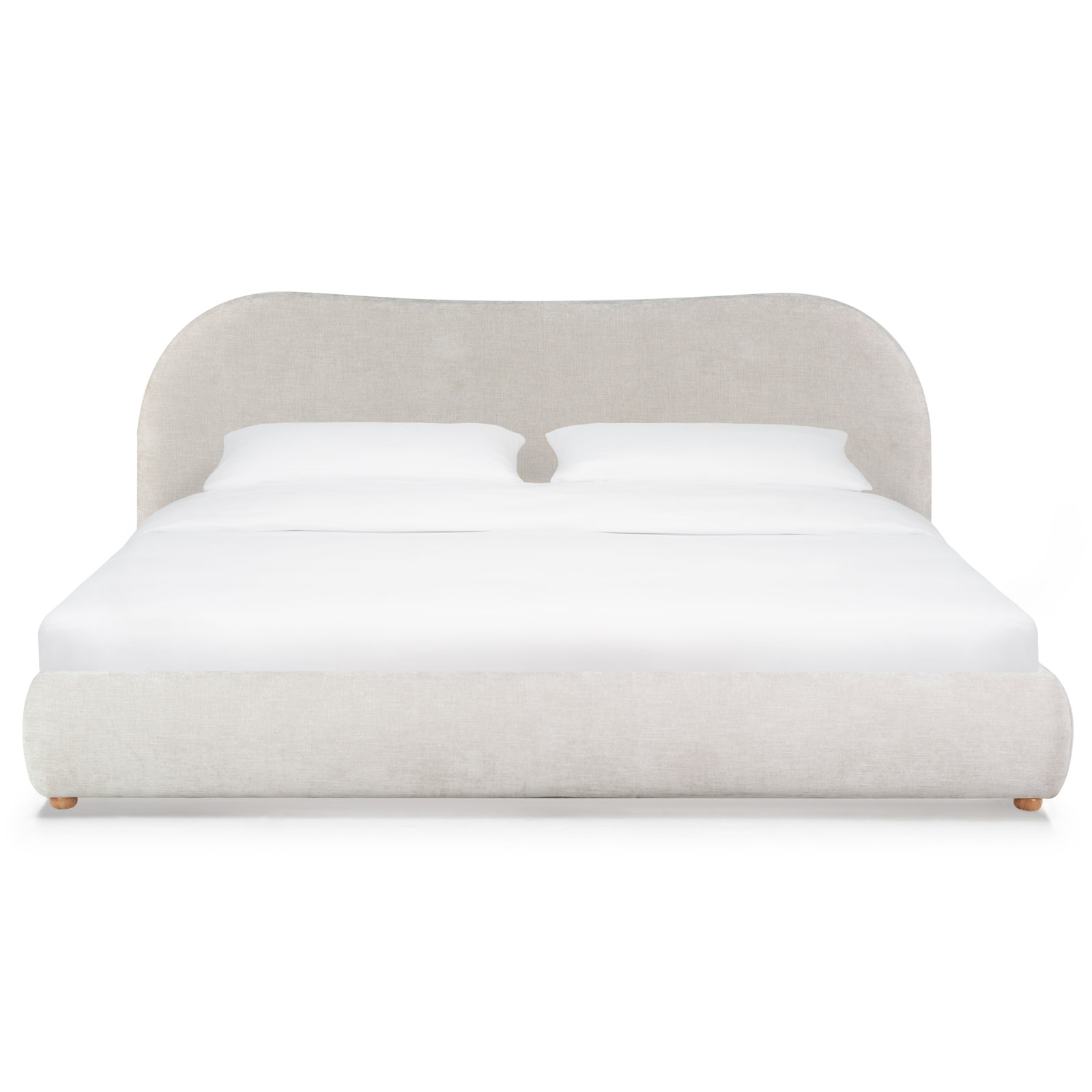 Lizzy Upholstered Bed, Queen, Natural/Beige