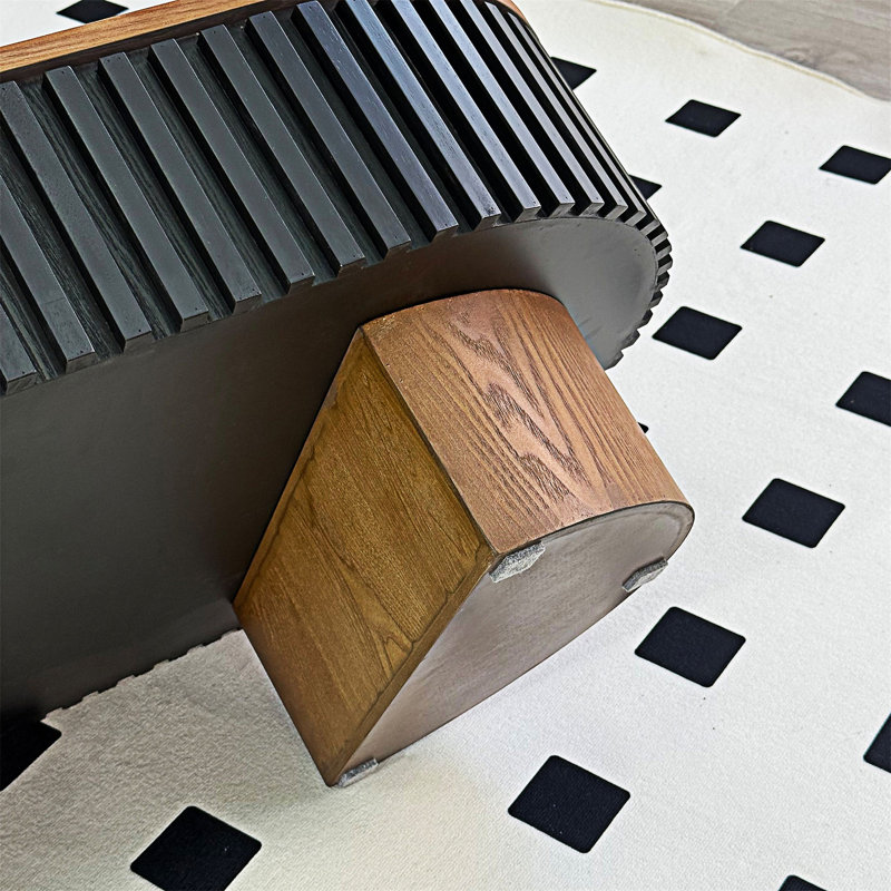 Table basse en bois avec rangement caché, H 13,79 po x l 43,71 po x P 23,63 po, Noyer / noyer, noir