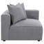 Fauteuil d'angle gris avec coussin décoratif - solution modulaire pour s'asseoir dans les espaces domestiques, siège et dossier rembourrés serrés, expérience de descente, caractéristique des pieds antidérapants, option de profondeur de 38,5 pouces,