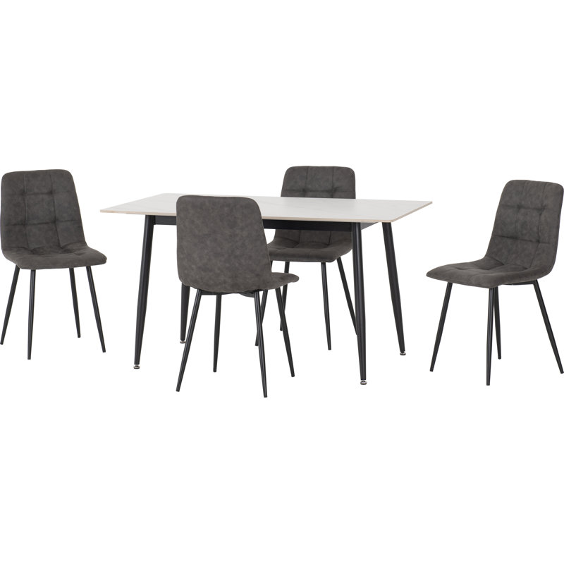 Deitrick Dining Set (4 - Seater Set), Grey