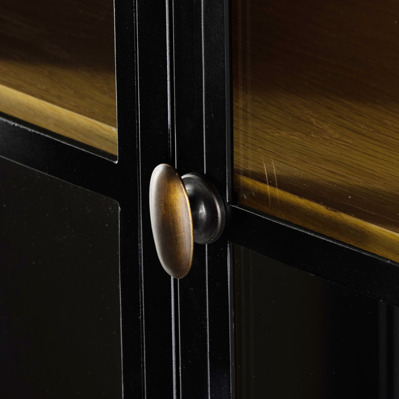 Belmont China Cabinet, Black/Oak
