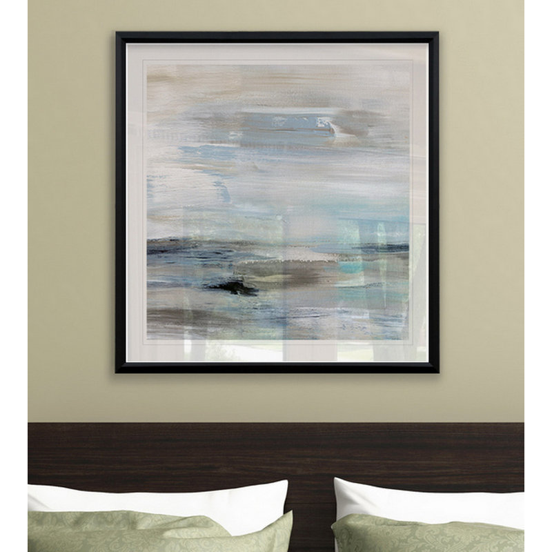 " Gulf Stream ", 30.5" H x 30.5" W x 1.5" D, Black Plastic Framed
