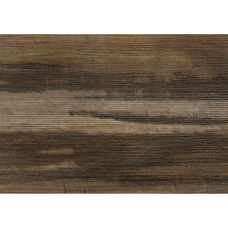 Ensemble de table basse élégant 3 pièces : dessus en stratifié recyclé brun et pieds en métal noir. Style contemporain. Marque
