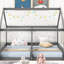 Lits plateforme simple pour lit simple, conception 2 en 1, gris, avec construction stable Lits gris - faits de matériaux, garde-corps présents-1903408724