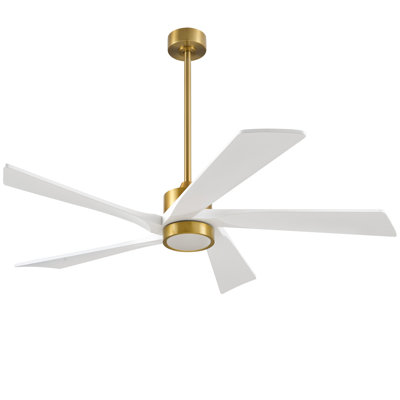 60" Modern Farmhouse Dimmable Ceiling Fan with LED Lights and Remote Control