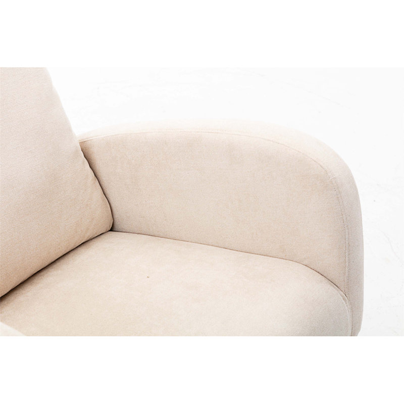 Chaise berçante Abhimanyu, Polyester peluche blanc