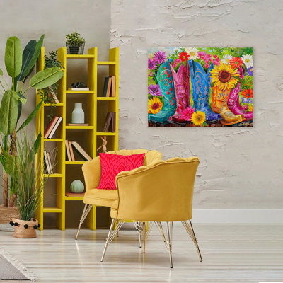 Cowboy Boots and Sunflowers Canvas, design by Shawna Stewart