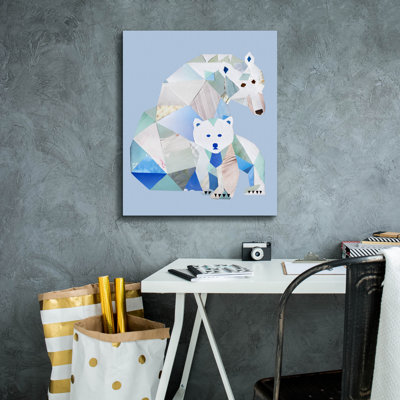 «Gray Bears Gray» par Artpoptart, art mural sur toile, 12 po x 16 po