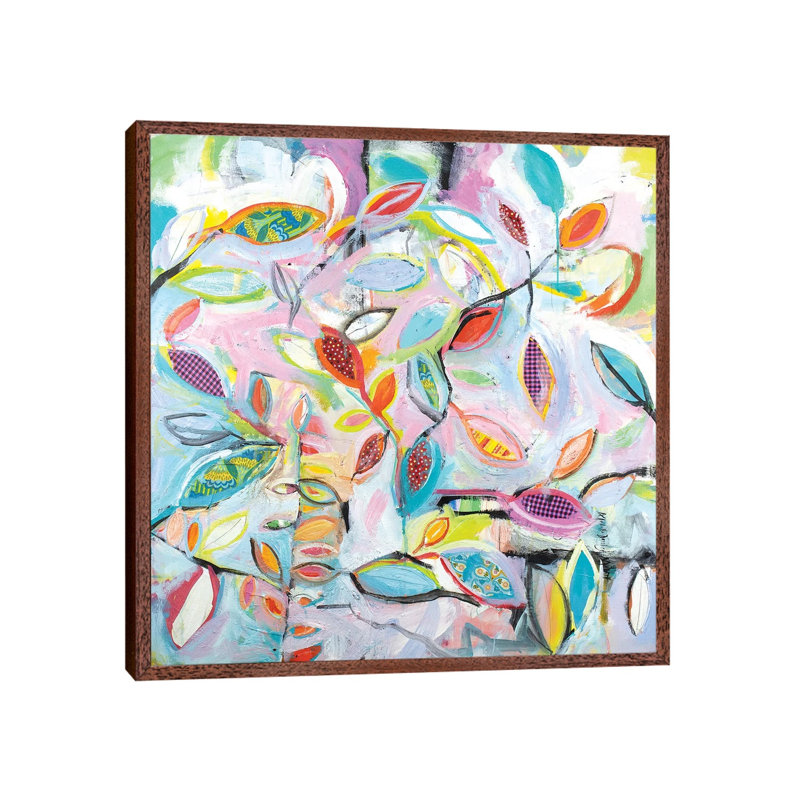 Checkered Leaves by Michelle Daisley Moffitt - Painting on Canvas, 66.04cm H x 66.04cm W x 3.81cm D