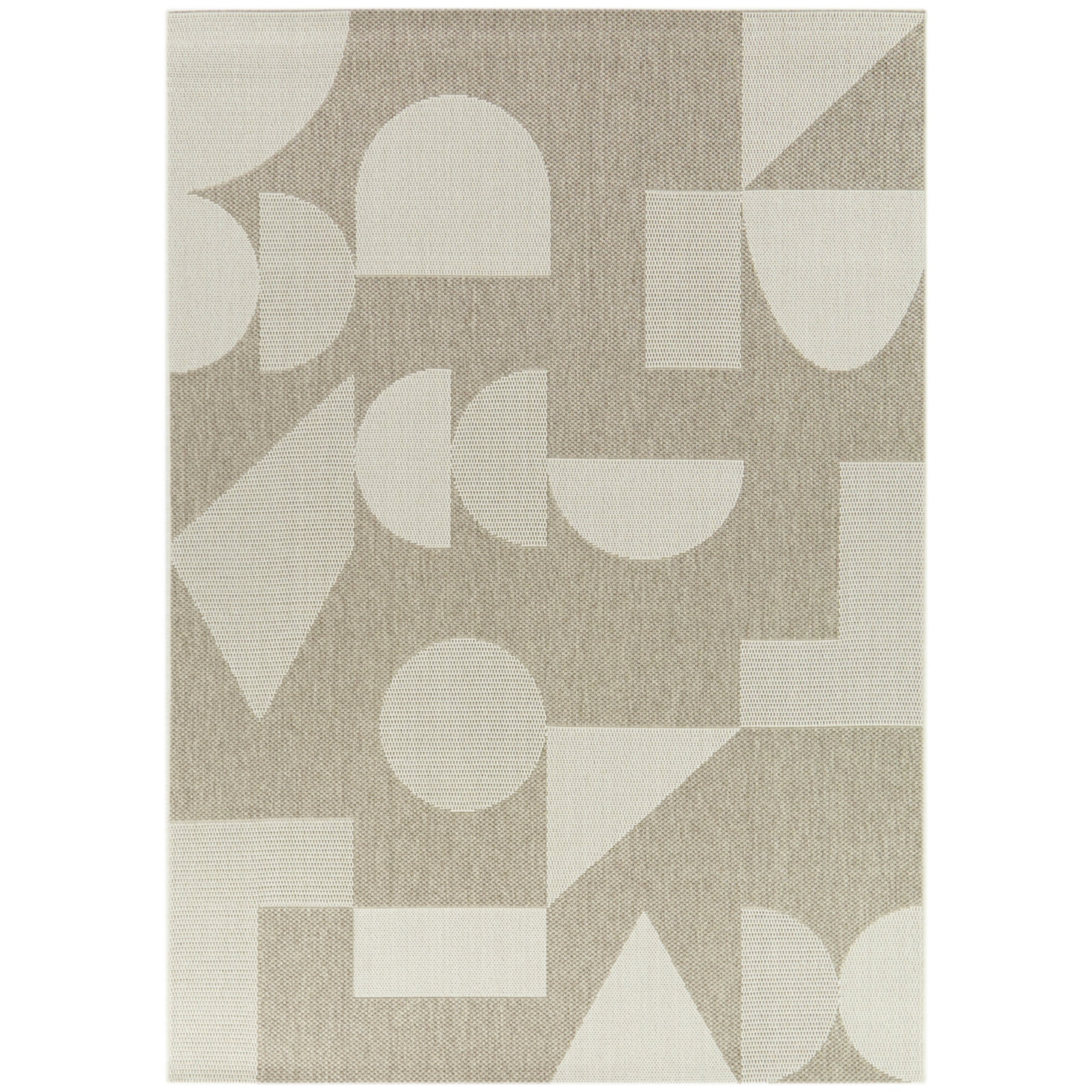 Vela Beige Indoor/Outdoor Rug, Rectangle 5'3" x 7'