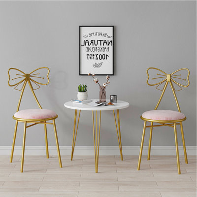 Tabouret de coiffeuse en flanelle / cuir 2 pièces