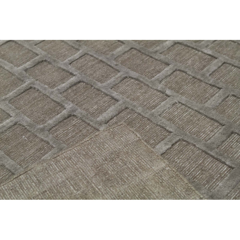 Cotton Geometric Area Rug in Brown