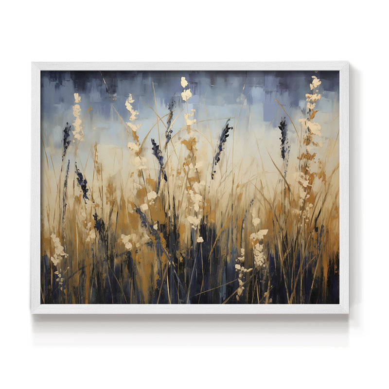 Floral Series-CLII -Framed Print - Restickable, 11" H x 14" W, White