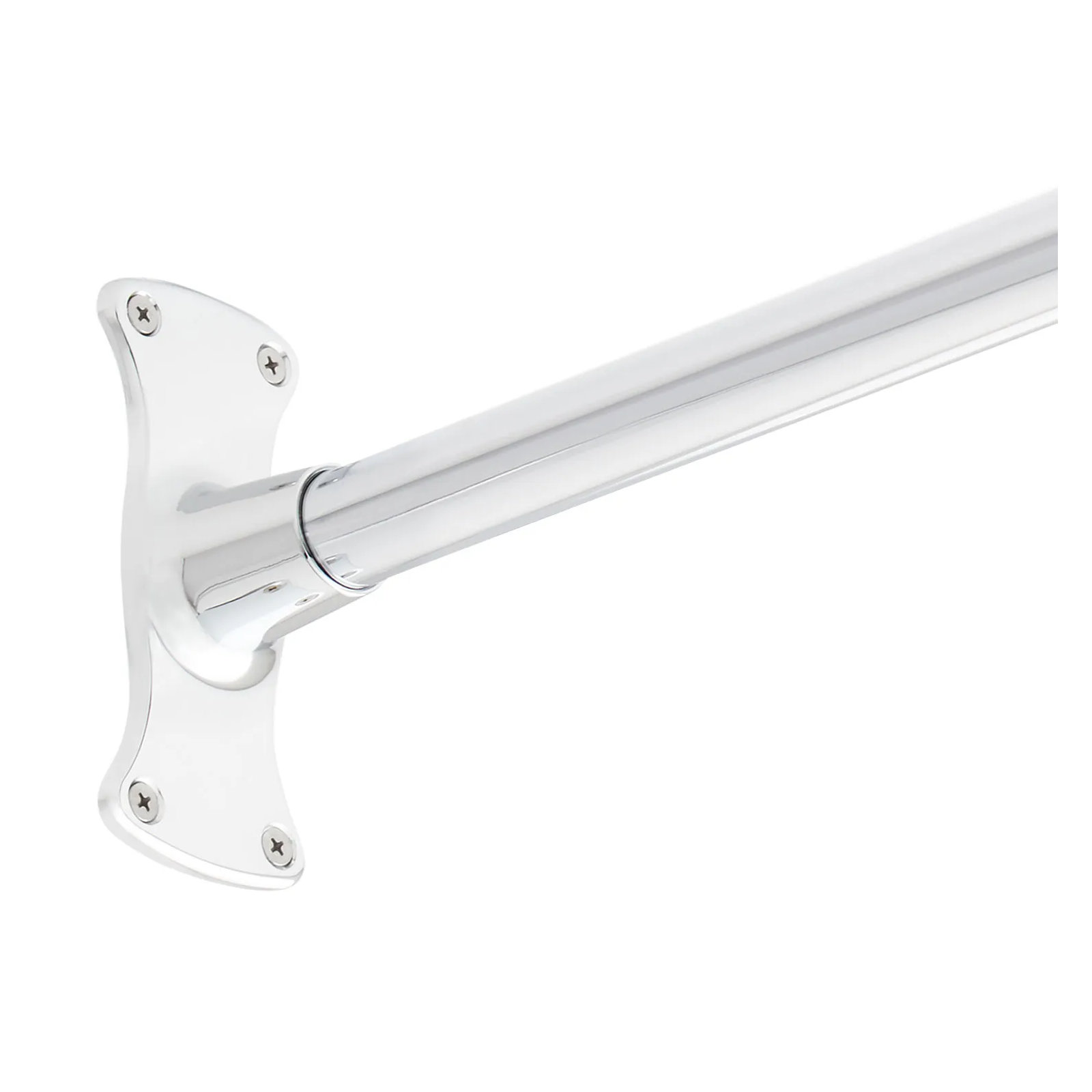 60" Brass Straight Shower Curtain Rod, Chrome