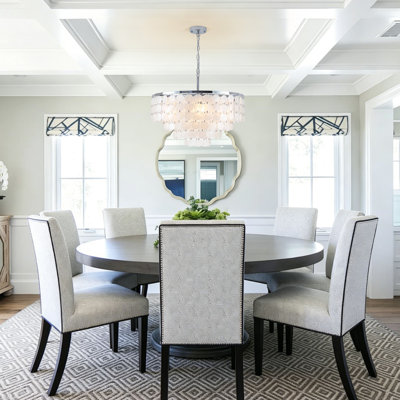 Dimmable Capiz Shell Tiered Chandelier