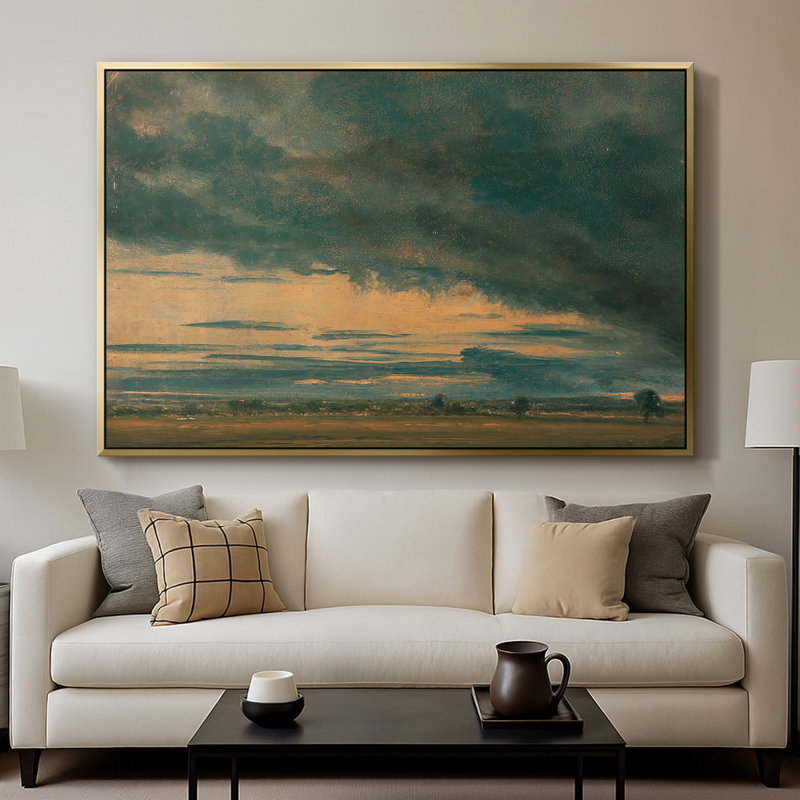 Étude des nuages, c. 1821 - John Constable - Toile tendue avec châssis encadrée, 26 x 40, Doré
