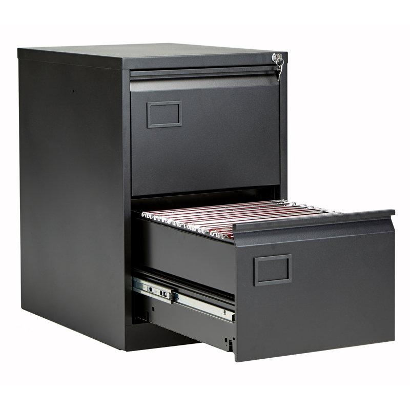 47cm Wide 2 -Drawer Steel File Cabinet, Black