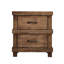 Table de chevet en bois au fini chêne antique pour chambre à coucher fonctionnelle avec 2 tiroirs élégants