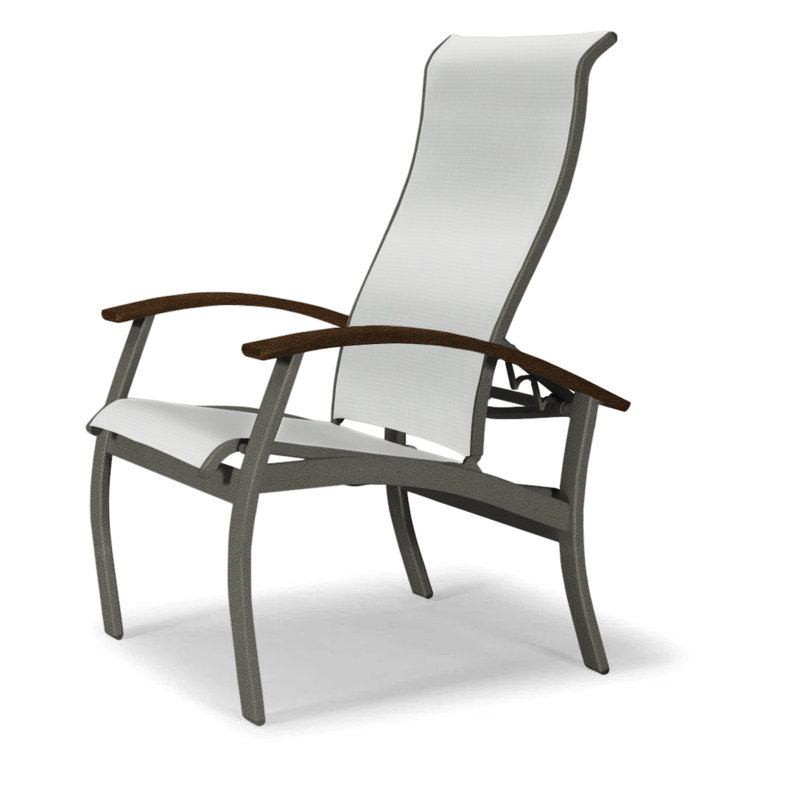 Chaise de patio Askar, Blanc 6D Sunbrella®, Graphite texturé, Kona