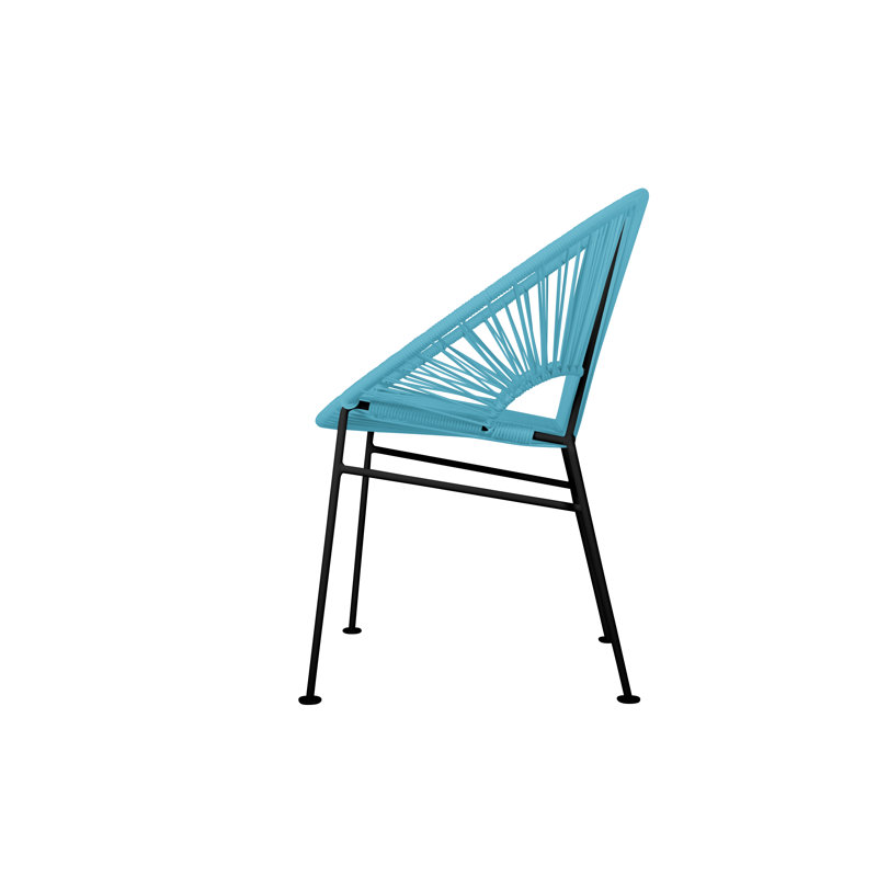 Concha Indoor/Outdoor Handmade Dining Chair, Black, Blue