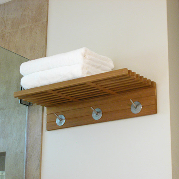 Westminster Teak Teak Accent Shelf with Hooks