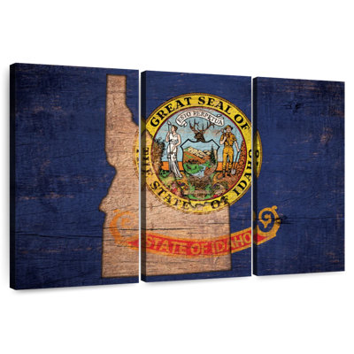 Carte d'État sur le drapeau de l'Idaho
